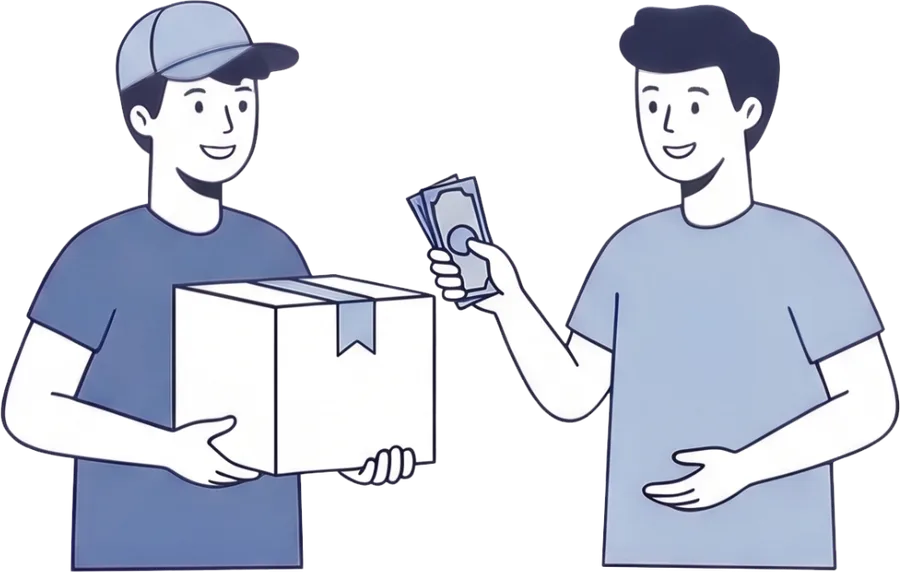 Pay cash on the doorstep